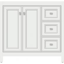 Strasser Woodenwork 53.766 - 36 X 18.5 X 34.5 Alki View Vanity Deco Miter Powder Grey Rh