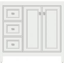 Strasser Woodenwork 53.767 - 36 X 21 X 34.5 Alki View Vanity Deco Miter Powder Grey Lh