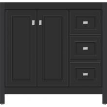 Strasser Woodenwork 53.687 - 36 X 21 X 34.5 Alki View Vanity Deco Miter Sat Black Rh