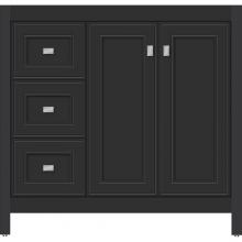 Strasser Woodenwork 53.689 - 36 X 21 X 34.5 Alki View Vanity Deco Miter Sat Black Lh