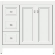 Strasser Woodenwork 54.158 - 36 X 18.5 X 34.5 Alki View Vanity Ogee Miter Powder Grey Lh