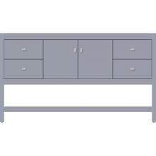 Strasser Woodenwork 54.727 - 60 X 21 X 34.5 Alki Spa Vanity Slab Sat Silver Sb