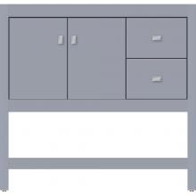 Strasser Woodenwork 54.734 - 36 X 18.5 X 34.5 Alki Spa Vanity Slab Sat Silver Rh