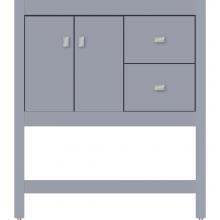 Strasser Woodenwork 54.737 - 30 X 21 X 34.5 Alki Spa Vanity Slab Sat Silver Rh