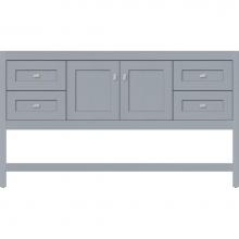 Strasser Woodenwork 51.701 - 60 X 21 X 34.5 Alki Spa Vanity Shaker Silver Oak Sb