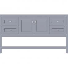 Strasser Woodenwork 54.709 - 60 X 21 X 34.5 Alki Spa Vanity Shaker Sat Silver Sb