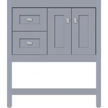 Strasser Woodenwork 54.721 - 30 X 21 X 34.5 Alki Spa Vanity Shaker Sat Silver Lh
