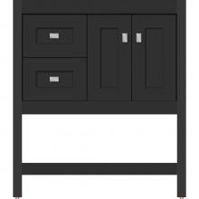 Strasser Woodenwork 51.140 - 30 X 18.5 X 34.5 Alki Spa Vanity Shaker Sat Black Lh