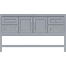 Strasser Woodenwork 54.430 - 60 X 18.5 X 34.5 Alki Spa Vanity Deco Miter Silver Oak Sb