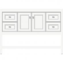 Strasser Woodenwork 54.258 - 48 X 18.5 X 34.5 Alki Spa Vanity Deco Miter Sat White Sb