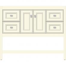 Strasser Woodenwork 54.282 - 42 X 18.5 X 34.5 Alki Spa Vanity Deco Miter Sat Biscuit Sb