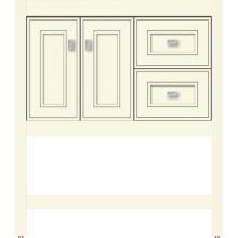 Strasser Woodenwork 54.295 - 30 X 18.5 X 34.5 Alki Spa Vanity Deco Miter Sat Biscuit Rh