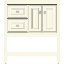 Strasser Woodenwork 54.296 - 30 X 18.5 X 34.5 Alki Spa Vanity Deco Miter Sat Biscuit Lh