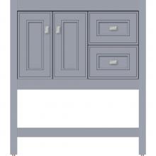 Strasser Woodenwork 54.772 - 30 X 18.5 X 34.5 Alki Spa Vanity Deco Miter Sat Silver Rh