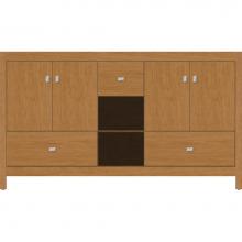 Strasser Woodenwork 50.351 - 60 X 21 X 34.5 Alki Cafe Vanity Slab Nat Cherry Db