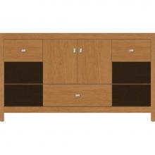 Strasser Woodenwork 50.361 - 60 X 21 X 34.5 Alki Cafe Vanity Slab Nat Cherry Sb