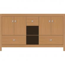 Strasser Woodenwork 50.694 - 60 X 18.5 X 34.5 Alki Cafe Vanity Slab Nat Oak Db