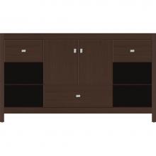 Strasser Woodenwork 55.437 - 60 X 21 X 34.5 Alki Cafe Vanity Slab Choc Oak Sb