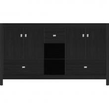 Strasser Woodenwork 55.466 - 60 X 18.5 X 34.5 Alki Cafe Vanity Slab Midnight Oak Db