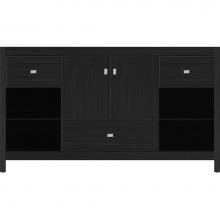 Strasser Woodenwork 55.467 - 60 X 21 X 34.5 Alki Cafe Vanity Slab Midnight Oak Sb