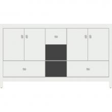 Strasser Woodenwork 55.526 - 60 X 18.5 X 34.5 Alki Cafe Vanity Slab Powder Grey Db