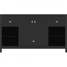 Strasser Woodenwork 50.502 - 60 X 21 X 34.5 Alki Cafe Vanity Slab Sat Black Sb