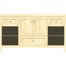 Strasser Woodenwork 50.443 - 60 X 18.5 X 34.5 Alki Cafe Vanity Shaker Nat Maple Sb