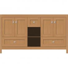 Strasser Woodenwork 50.604 - 60 X 21 X 34.5 Alki Cafe Vanity Shaker Nat Oak Db