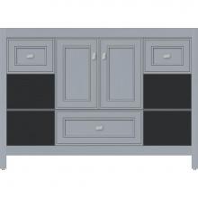 Strasser Woodenwork 55.372 - 48 X 18.5 X 34.5 Alki Cafe Vanity Deco Miter Silver Oak Sb