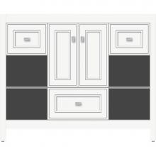 Strasser Woodenwork 55.341 - 42 X 21 X 34.5 Alki Cafe Vanity Deco Miter Sat White Sb