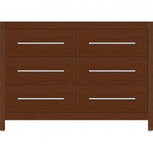 Strasser Woodenwork 56-990 - 48 X 18.5 X 34.5 Belltown Vanity Slab Pecan Cherry 6 Drw