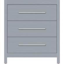 Strasser Woodenwork 50.824 - 30 X 21 X 34.5 Belltown Vanity Slab Silver Oak 3 Drw