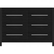 Strasser Woodenwork 56-981 - 48 X 21 X 34.5 Belltown Vanity Slab Midnight Oak 6 Drw