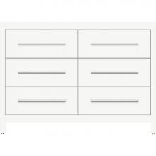 Strasser Woodenwork 56-997 - 48 X 18.5 X 34.5 Belltown Vanity Slab Sat White 6 Drw