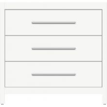 Strasser Woodenwork 50.815 - 36 X 18.5 X 34.5 Belltown Vanity Slab Sat White 3 Drw