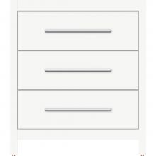 Strasser Woodenwork 50.835 - 30 X 18.5 X 34.5 Belltown Vanity Slab Sat White 3 Drw