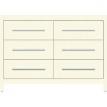 Strasser Woodenwork 56-998 - 48 X 18.5 X 34.5 Belltown Vanity Slab Sat Biscuit 6 Drw