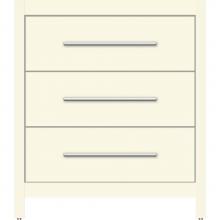 Strasser Woodenwork 50.836 - 30 X 18.5 X 34.5 Belltown Vanity Slab Sat Biscuit 3 Drw