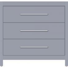Strasser Woodenwork 55.894 - 36 X 18.5 X 34.5 Belltown Vanity Slab Sat Silver 3 Drw