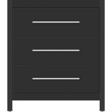 Strasser Woodenwork 50.827 - 30 X 21 X 34.5 Belltown Vanity Slab Sat Black 3 Drw