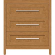 Strasser Woodenwork 50.788 - 30 X 18.5 X 34.5 Belltown Vanity Shaker Nat Cherry 3 Drw