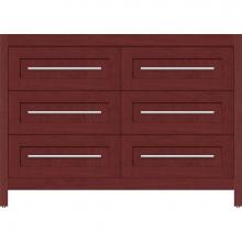 Strasser Woodenwork 56-898 - 48 X 18.5 X 34.5 Belltown Vanity Shaker Dk Cherry 6 Drw