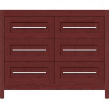 Strasser Woodenwork 56-778 - 42 X 18.5 X 34.5 Belltown Vanity Shaker Dk Cherry 6 Drw