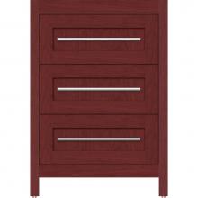 Strasser Woodenwork 55.698 - 24 X 21 X 34.5 Belltown Vanity Shaker Dk Cherry 3 Drw