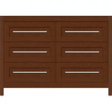 Strasser Woodenwork 56-885 - 48 X 21 X 34.5 Belltown Vanity Shaker Pecan Cherry 6 Drw