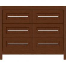 Strasser Woodenwork 56-765 - 42 X 21 X 34.5 Belltown Vanity Shaker Pecan Cherry 6 Drw