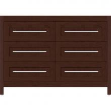 Strasser Woodenwork 56-886 - 48 X 21 X 34.5 Belltown Vanity Shaker Choc Cherry 6 Drw