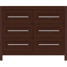 Strasser Woodenwork 56-766 - 42 X 21 X 34.5 Belltown Vanity Shaker Choc Cherry 6 Drw