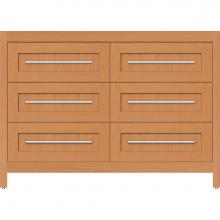 Strasser Woodenwork 56-888 - 48 X 21 X 34.5 Belltown Vanity Shaker Nat Oak 6 Drw