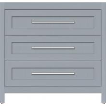 Strasser Woodenwork 50.774 - 36 X 18.5 X 34.5 Belltown Vanity Shaker Silver Oak 3 Drw